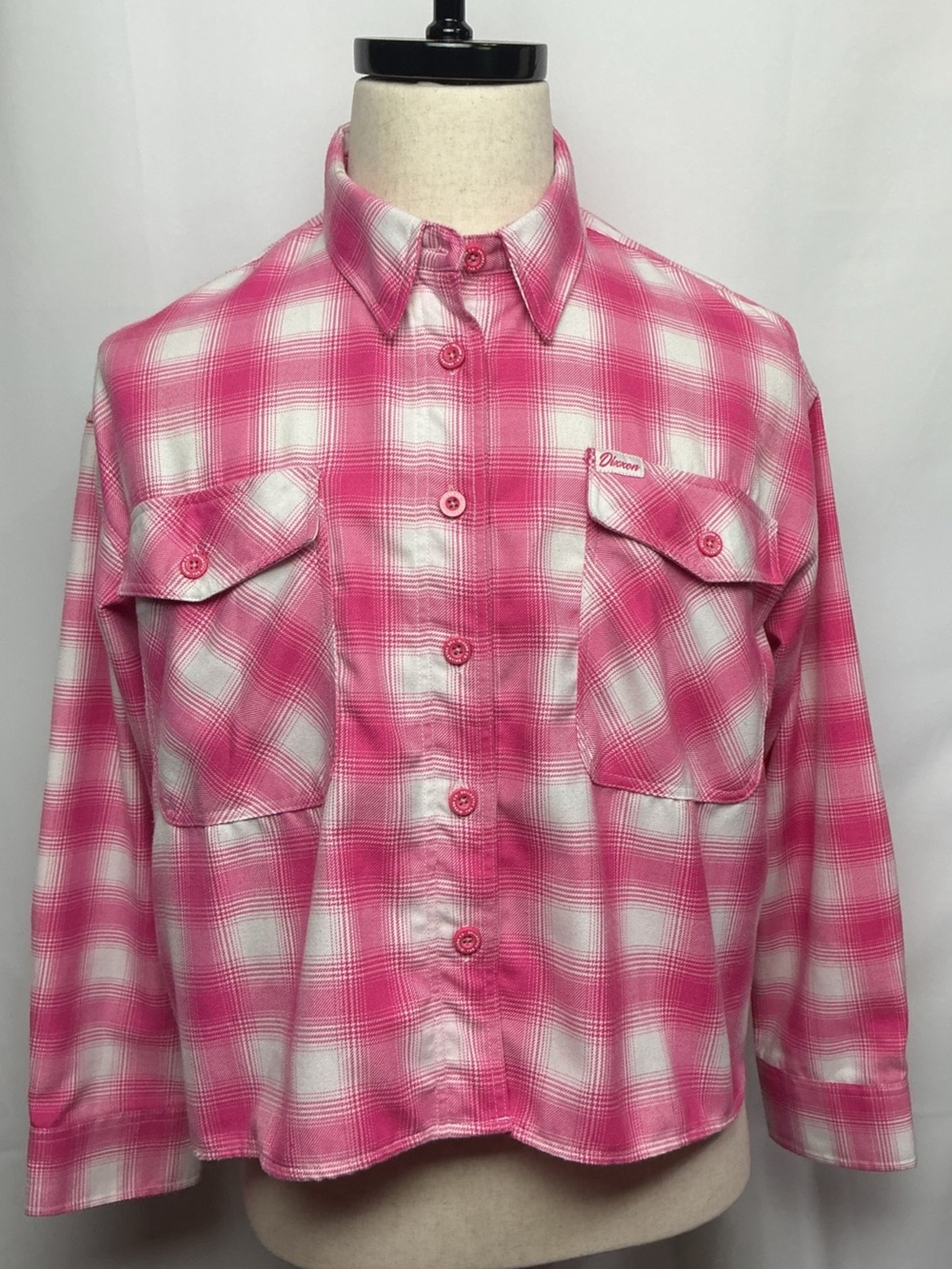 DIXXON Pink White Plaid Button-Down Shirt